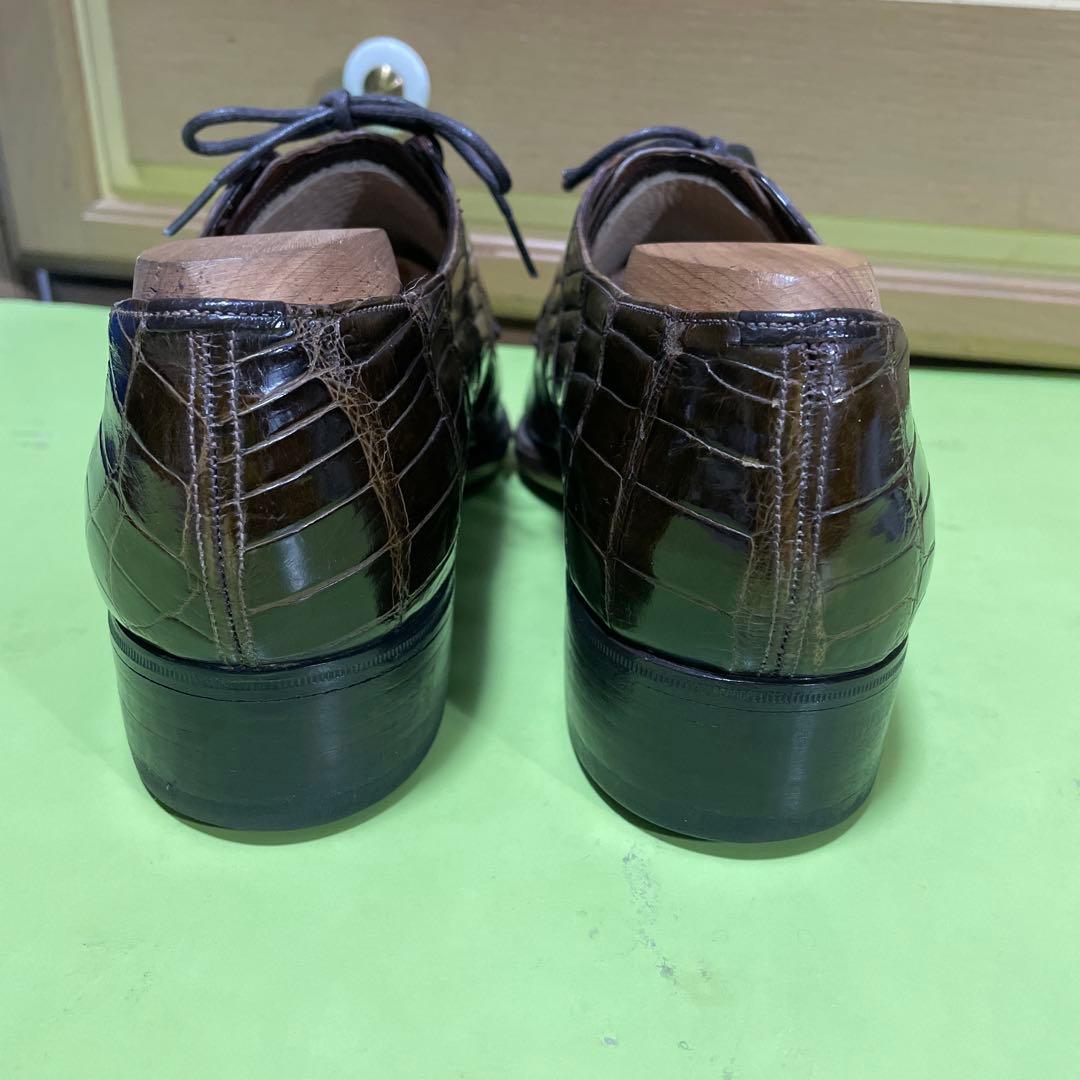 クロコ革靴　ブラウン　ビンテージシューズ　サイズ5〜5.5