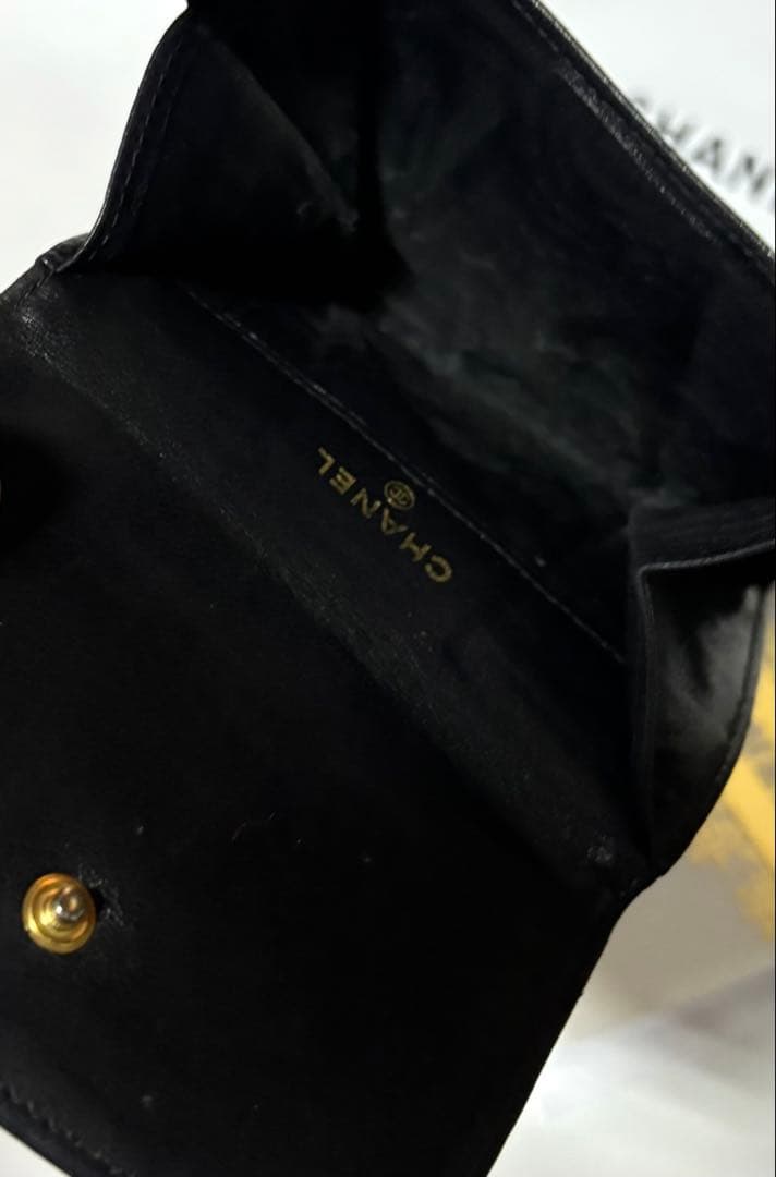 CHANELシャネル☆ブラックレザー ケース☆メッセージカード&ショッパー