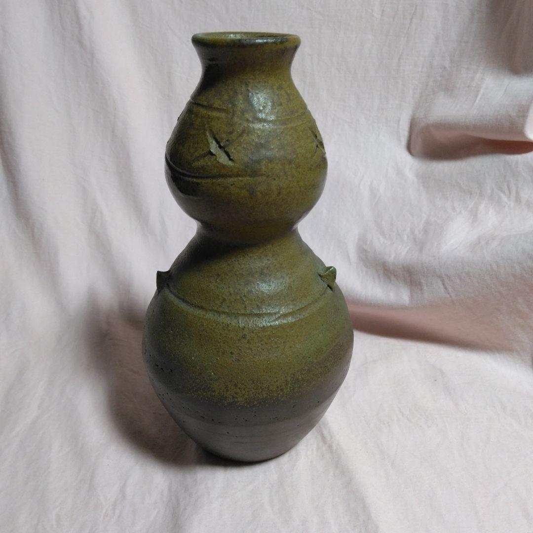 備前焼　瓢箪型　花入れ