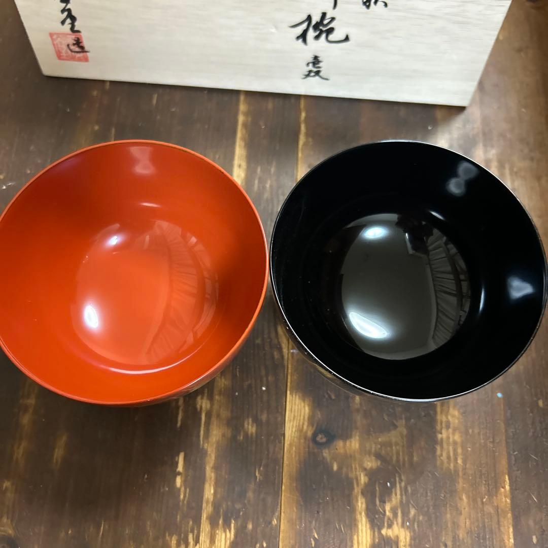 ロ*ー様 宮内庁御用達　漆器 山田平安堂 睦椀　ひさご春秋　夫婦椀　伝統工芸品
