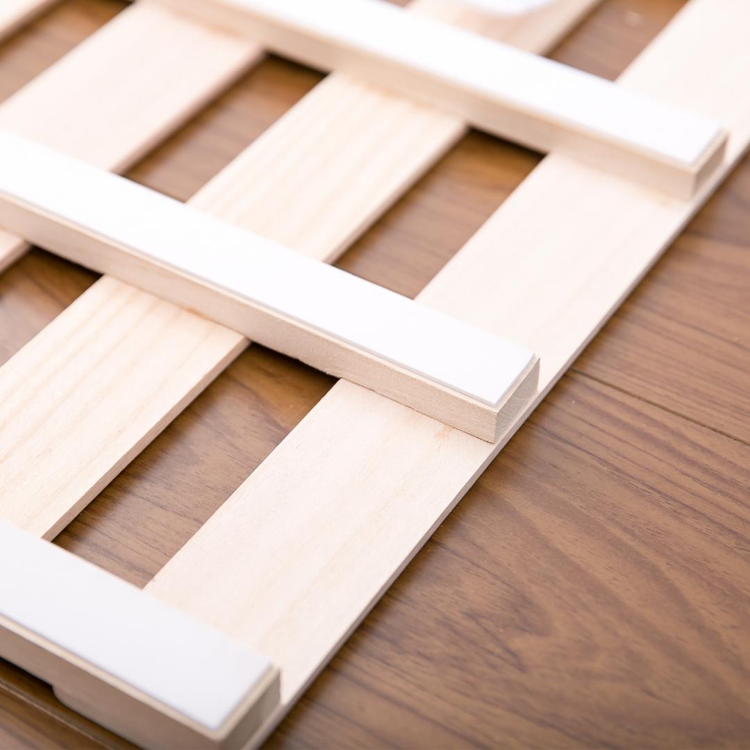 すのこベッド 折りたたみ 天然桐 四つ折り ベッドフレーム ダブル 4折桐木床