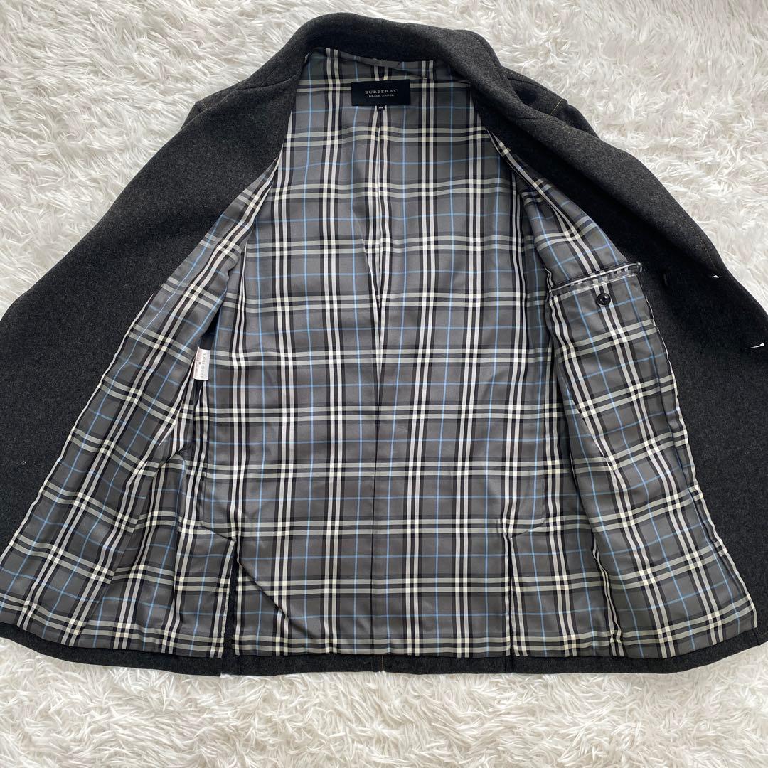 【極美品】BURBERRY BLACK LABELピーコート　グレー　M