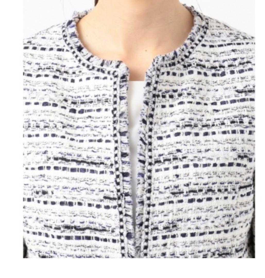 23区ノーカラージャケット　ツイードジャケット