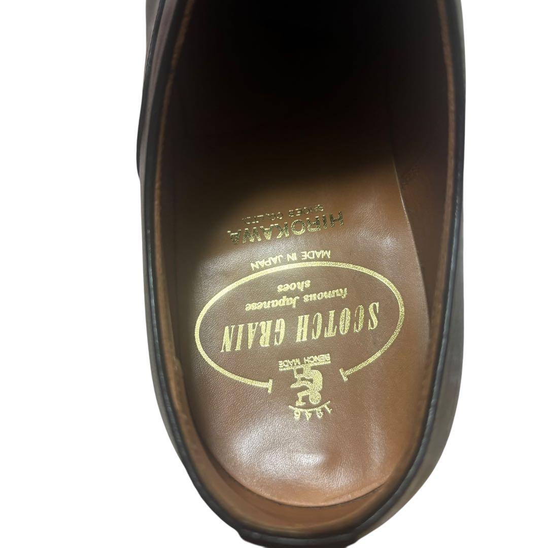 【美品】スコッチグレイン NL-4116 ストレートチップ ブラックレザー 24