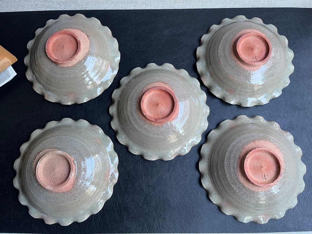 三玄窯 中里重利　絵唐津　銘々皿　輪花皿　5枚