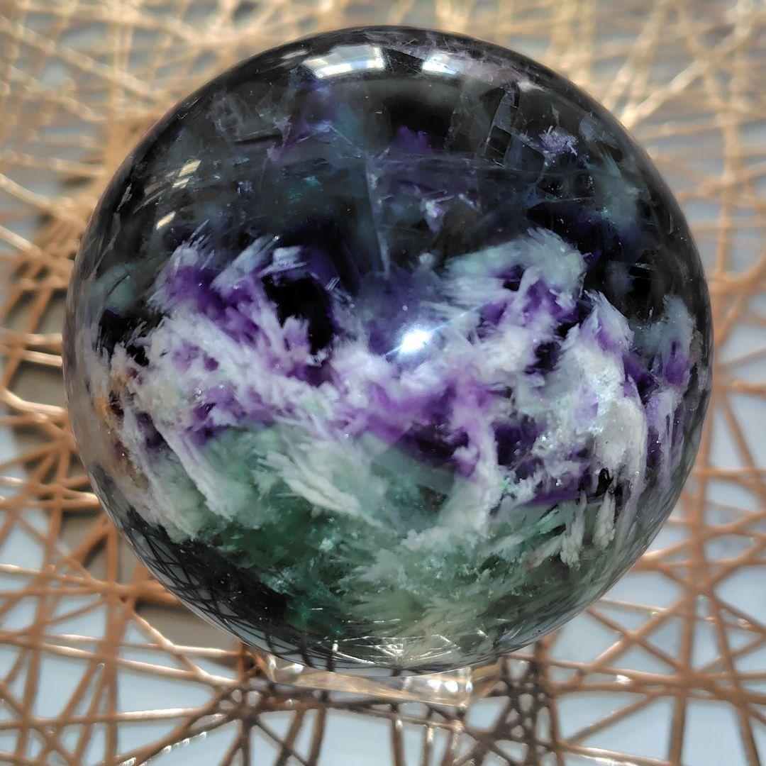 天然石✨フェザーフローライト✨虹 スフィア