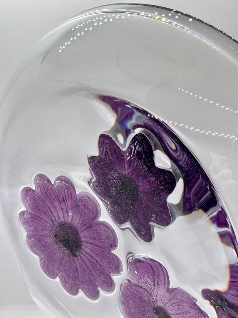 #Daum（ドーム） フランス　クリスタル フラワーモチーフ ボウル　P-3m