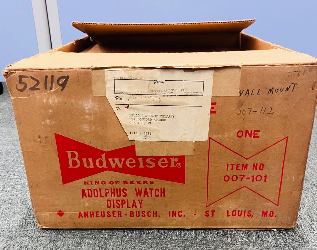 ★新品★ バドワイザー 掛け時計 1960年 デッドストック Bud Light