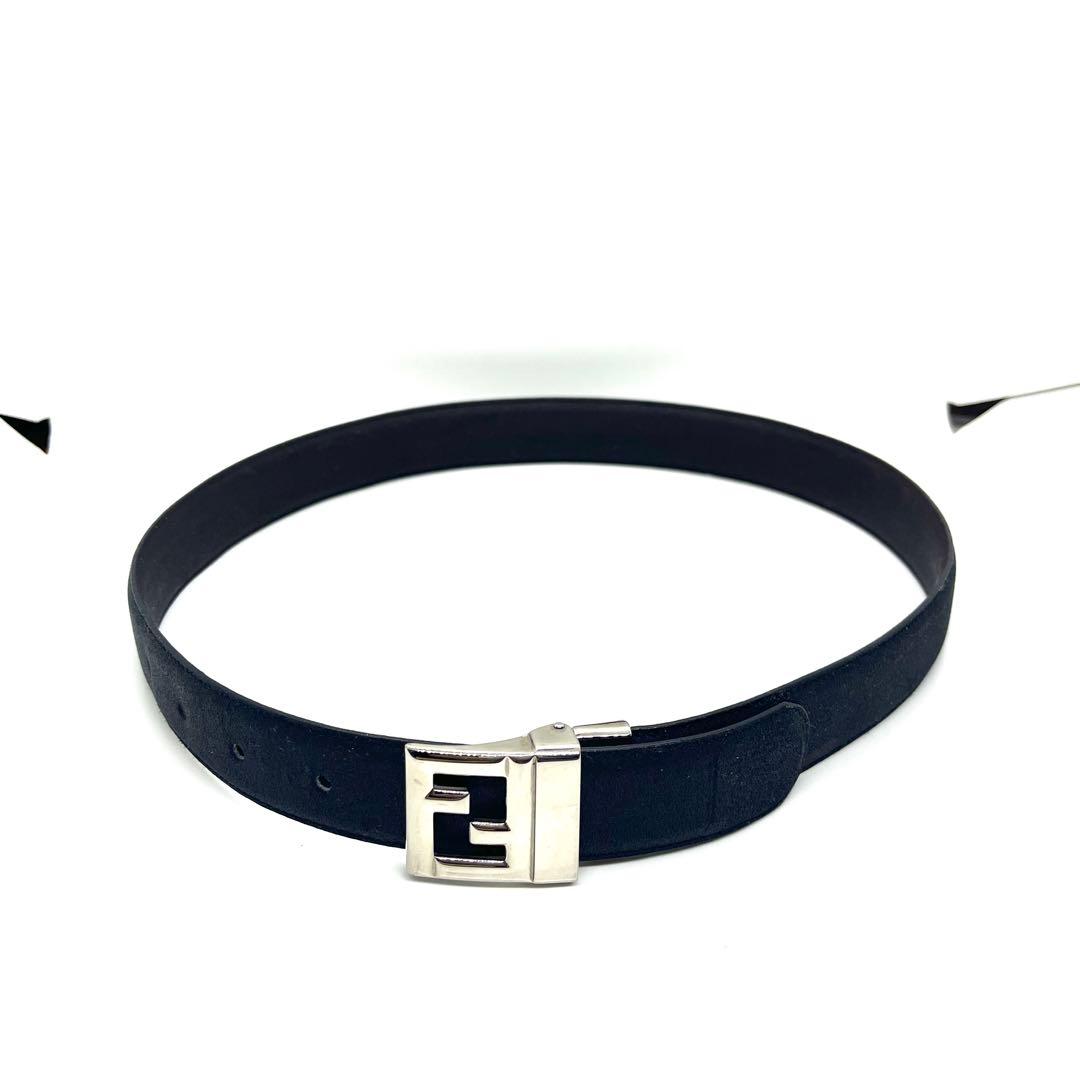 【極美品】FENDI フェンディ　ベルト　Fロゴ　ブラック　レザー