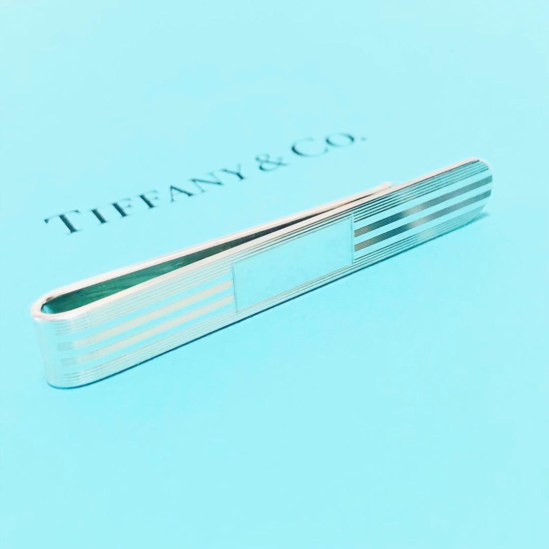 美品 TIFFANY エンジンターン ネクタイピン タイバー M255051