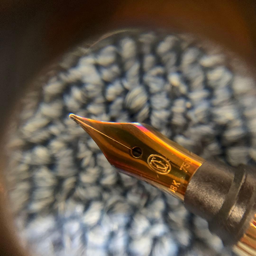 カルティエ 万年筆 ペン先 18K 750 刻印 シルバー ゴールド