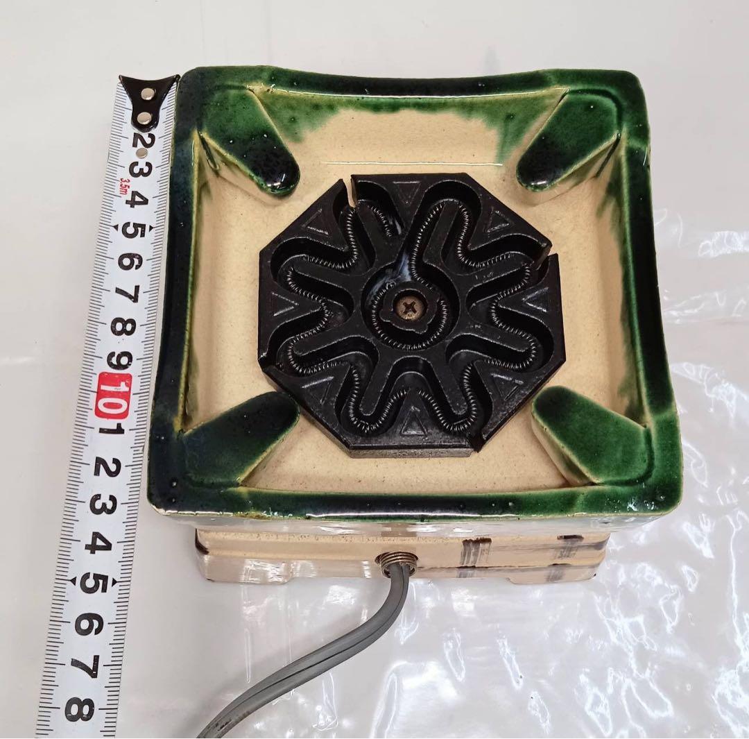 野々田商店 卓上 江戸火鉢 風炉 陶製電熱器 瓶掛 茶道具 電気コンロ