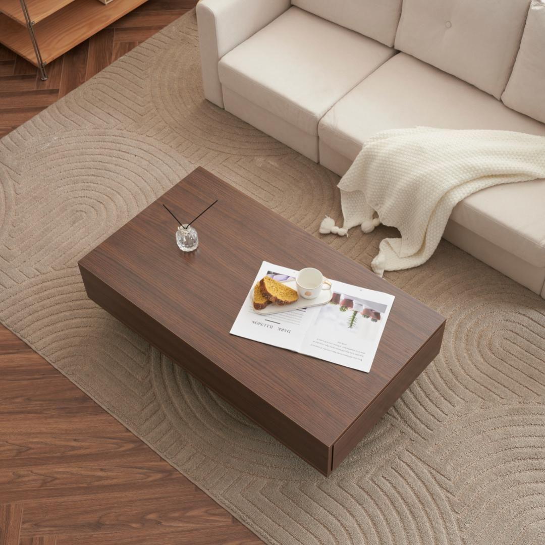 ローテーブル 収納付き テーブル センターテーブル 大容量 簡単開閉 木製