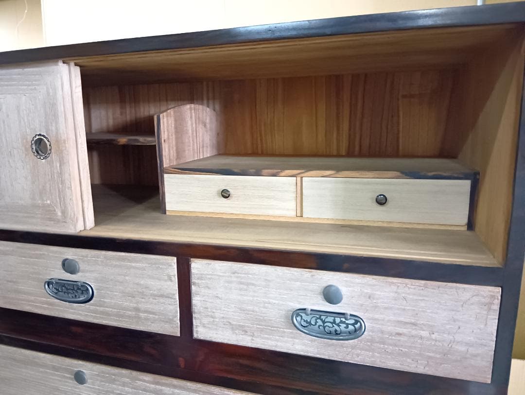 和箪笥　大正　昭和　アンティーク　家具　鍵付き