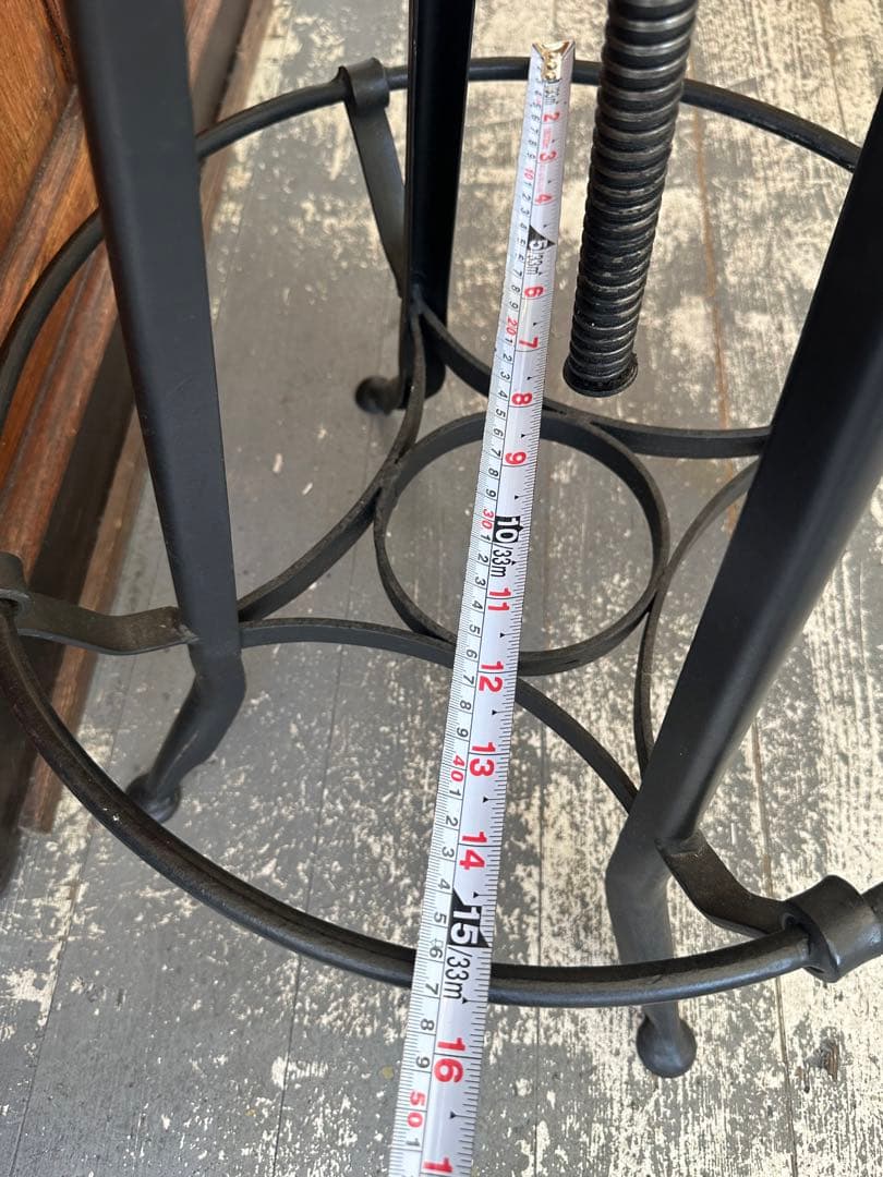 【A】ハイスツール ウッド　インダストリアル　ハイチェアー回転式