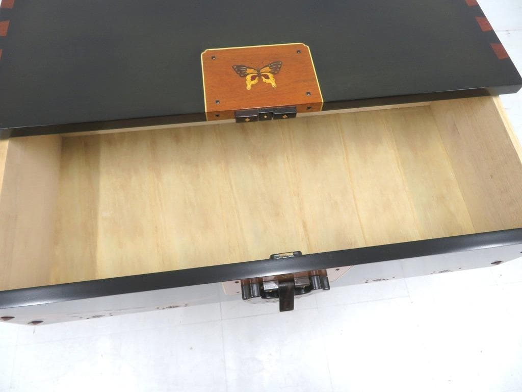 展示品　唐木細工　象嵌細工　バンダジ　李朝　チェスト　箪笥　タンス　伝統工芸