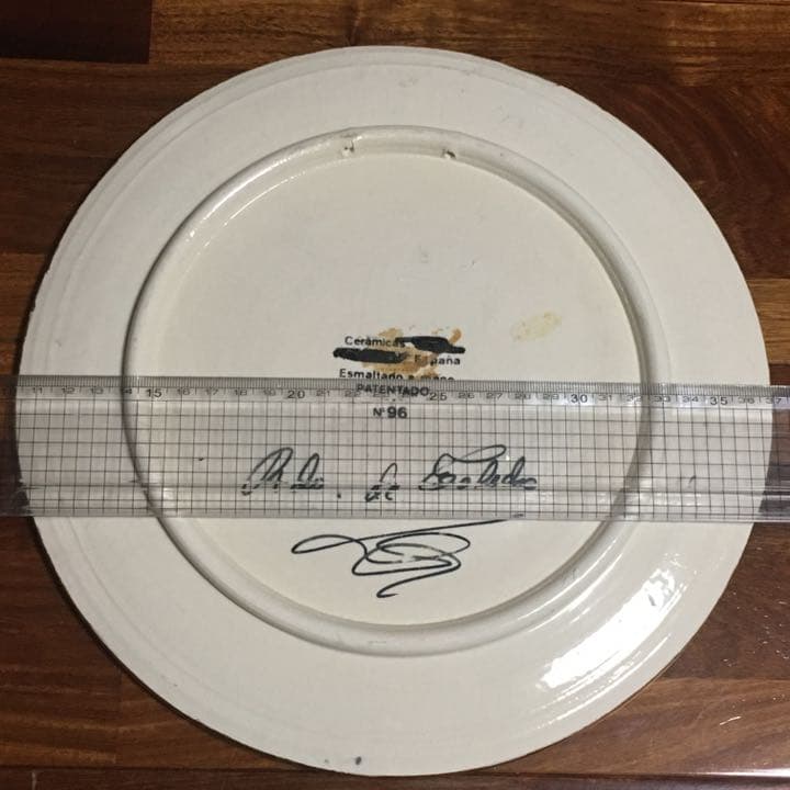 骨董品　直筆サイン入りプレート　置き台付き