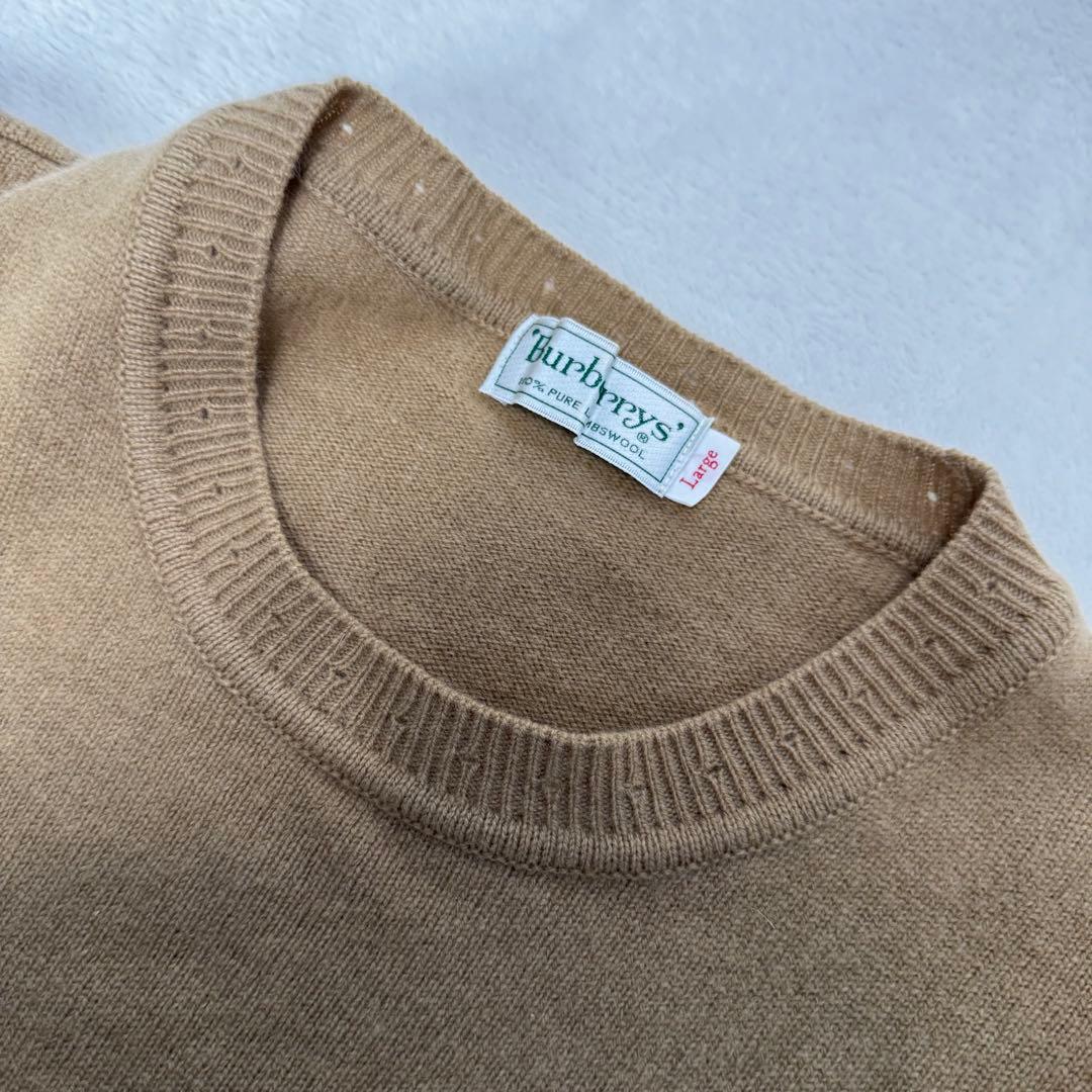 【美品】BURBERRYS ニット セーター 毛100% 犬刺繍　L ブラウン