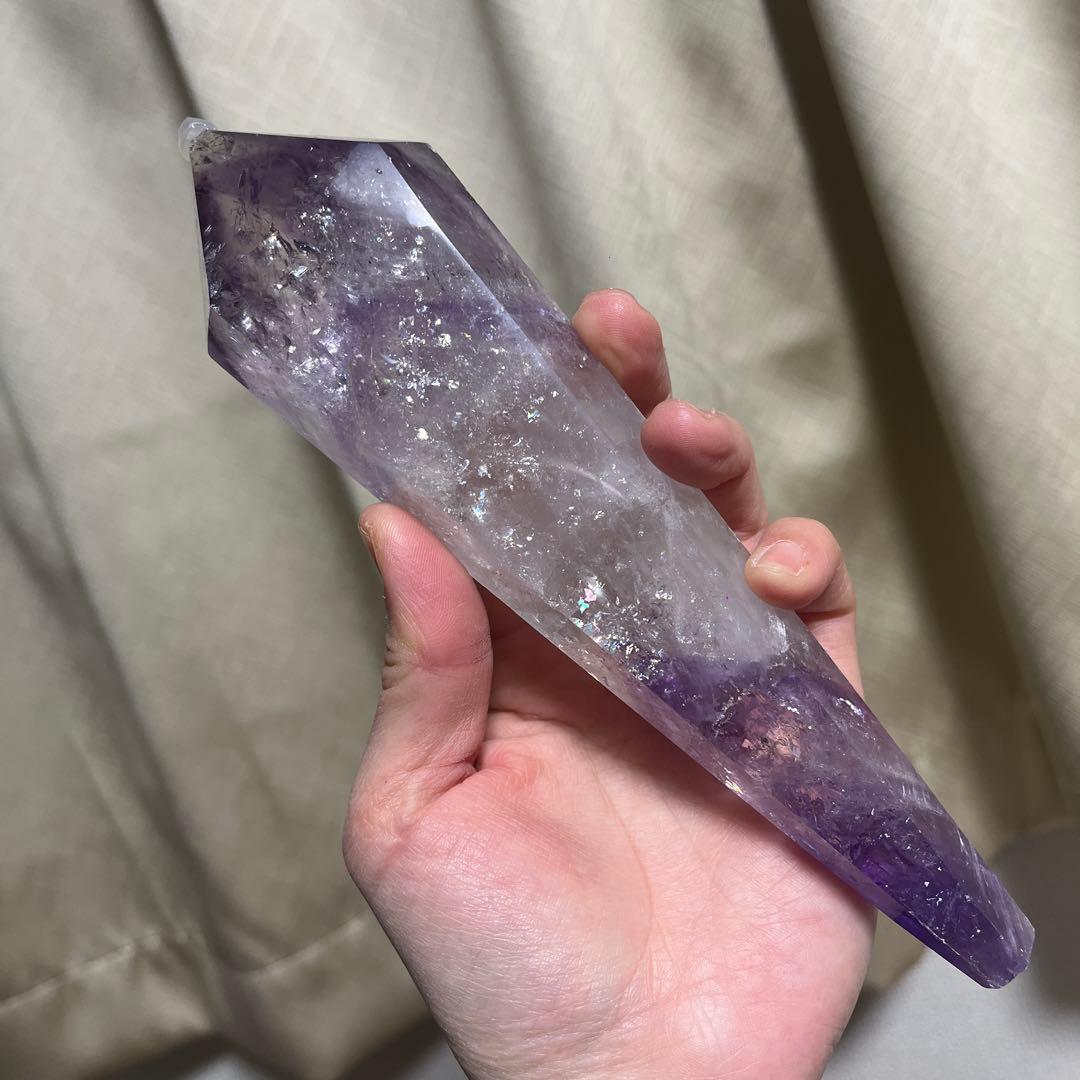 【天然石】高品質★アメジスト　紫水晶　ポイント　ワンド　六角柱