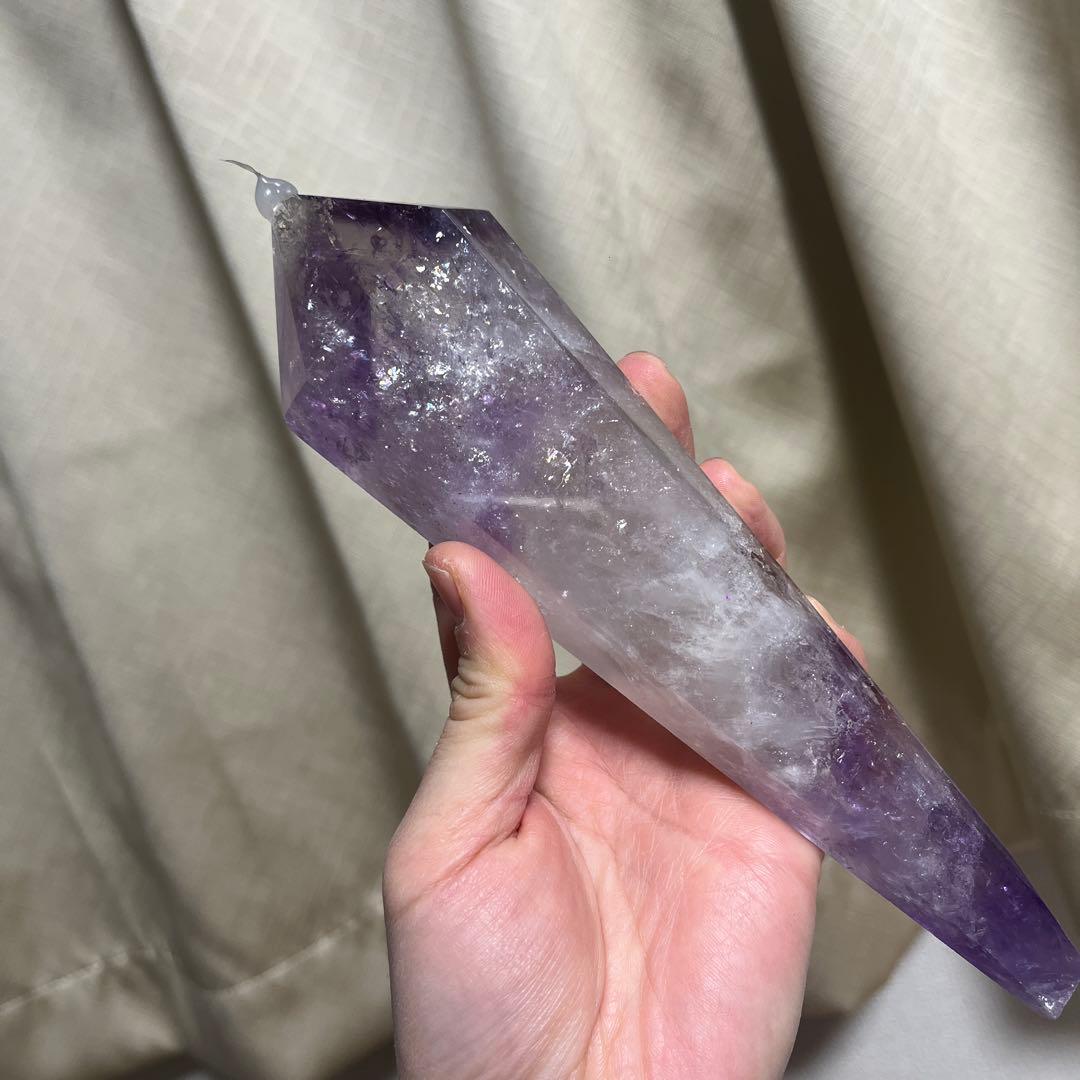 【天然石】高品質★アメジスト　紫水晶　ポイント　ワンド　六角柱