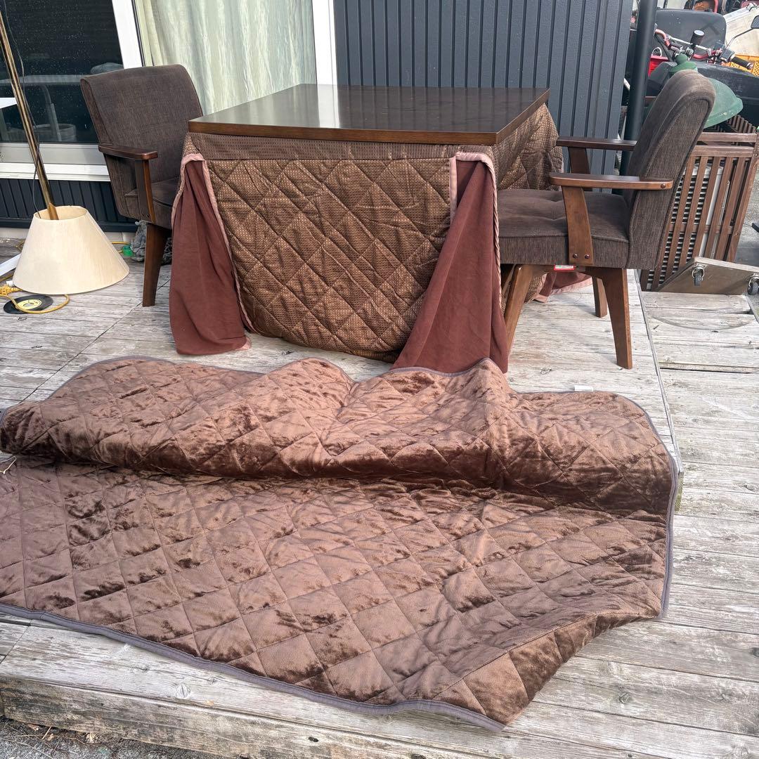 ②北欧レトロ 山善 回転式 天然木製椅子 アームチェア ダイニングチェア コタツ