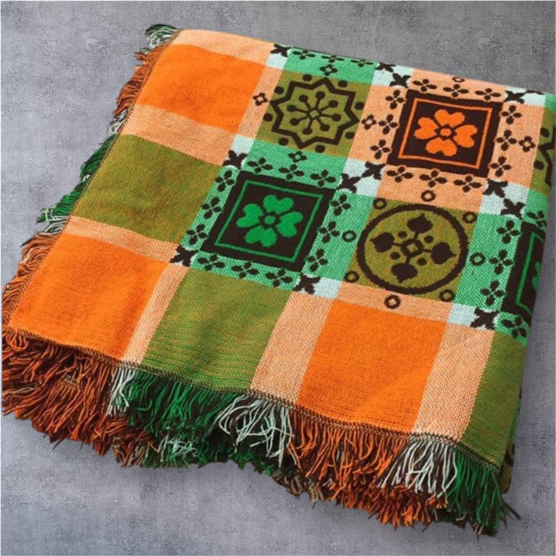 未使用 昭和レトロ こたつ上掛け こたつカバー　茶系