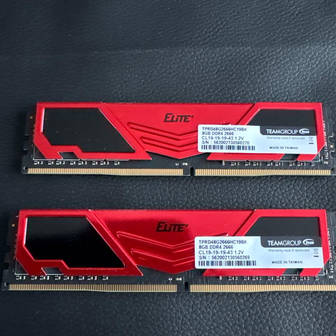 メモリー TEAMGROUP ELITE DDR4 2666MHz 16GB (2x8GB