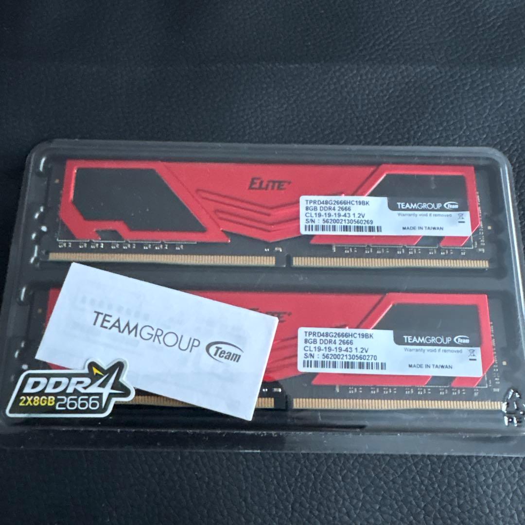 メモリー TEAMGROUP ELITE DDR4 2666MHz 16GB (2x8GB