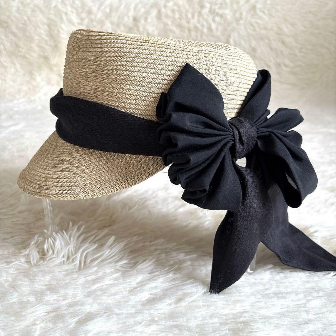 【完売品】CA4LA♡カシラ✨リボン付き麦わら帽子 ストローハット キャスケット