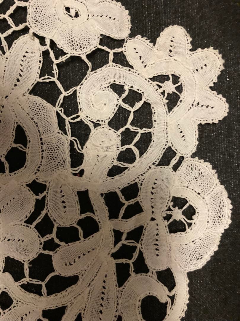 アンティーク　ベルギー ブルージュフラワーレース ボビン編み　ドイリー