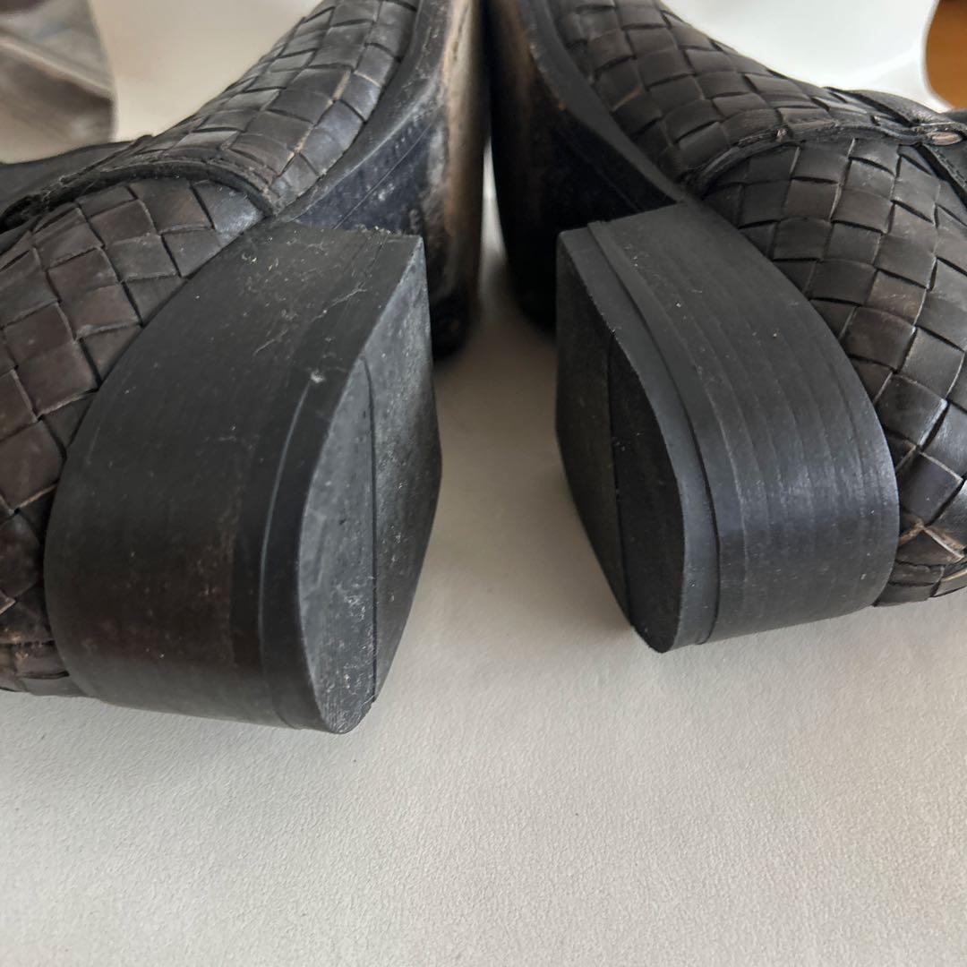 ブッテロ　40 レザー編み込みデザインブーツ