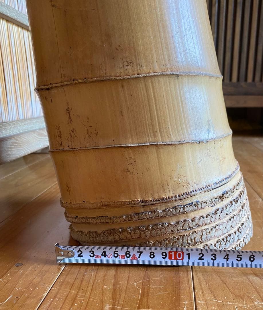 池坊　草月　華道　竹花器　竹二重切り　根付き