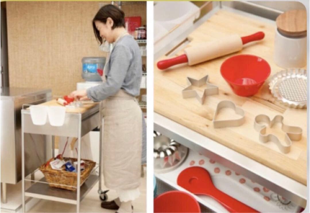 IKEA FLYTTA イケア フリッタ ステンレス製キャスター付キッチンワゴン