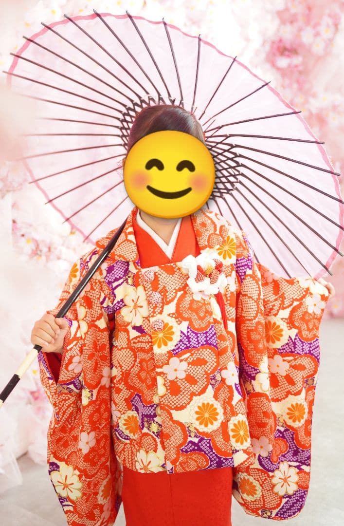 【美品】紅一点　七五三　3歳　正絹　着物・被布・長襦袢などフルセット