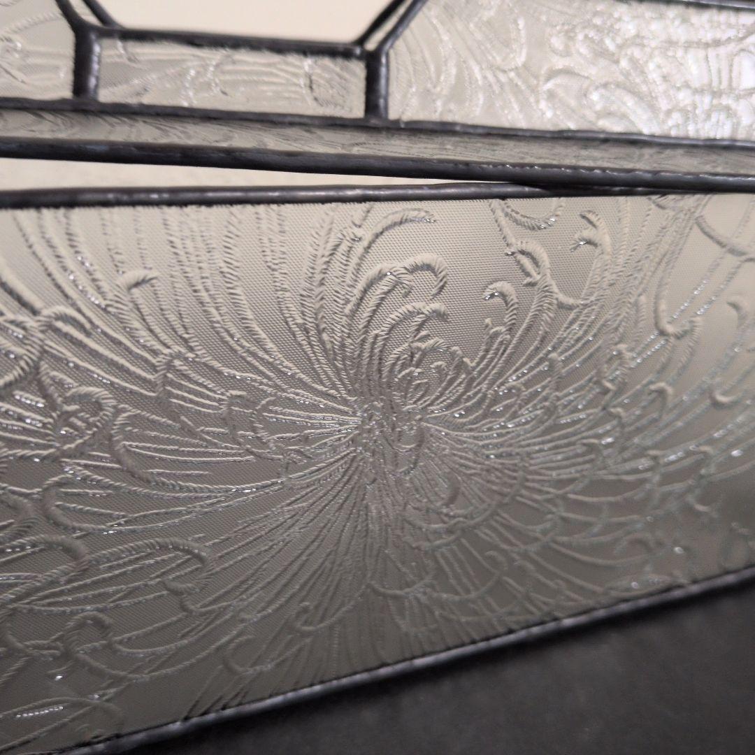 菊模様　レア　希少　ペーパータオルケース　ティッシュケース　昭和型板ガラス　昭和