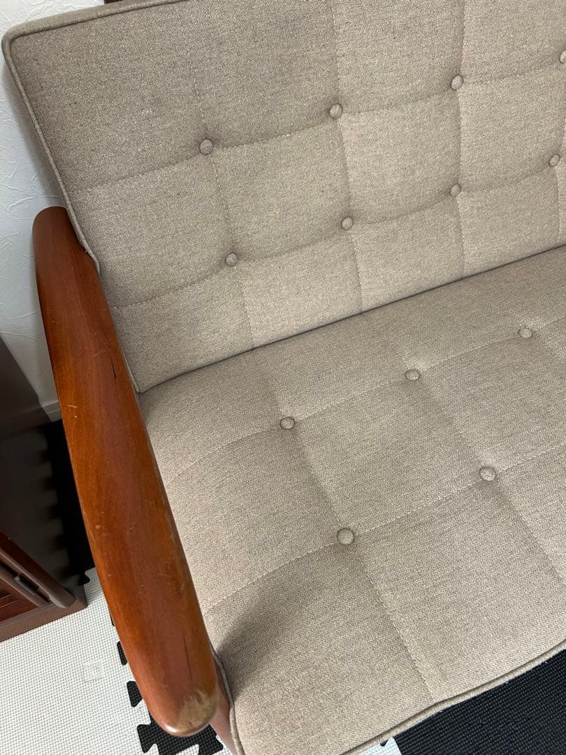 カリモク60＋カリモク　Kチェア 2シーター ソファ　ベージュ　2人掛け