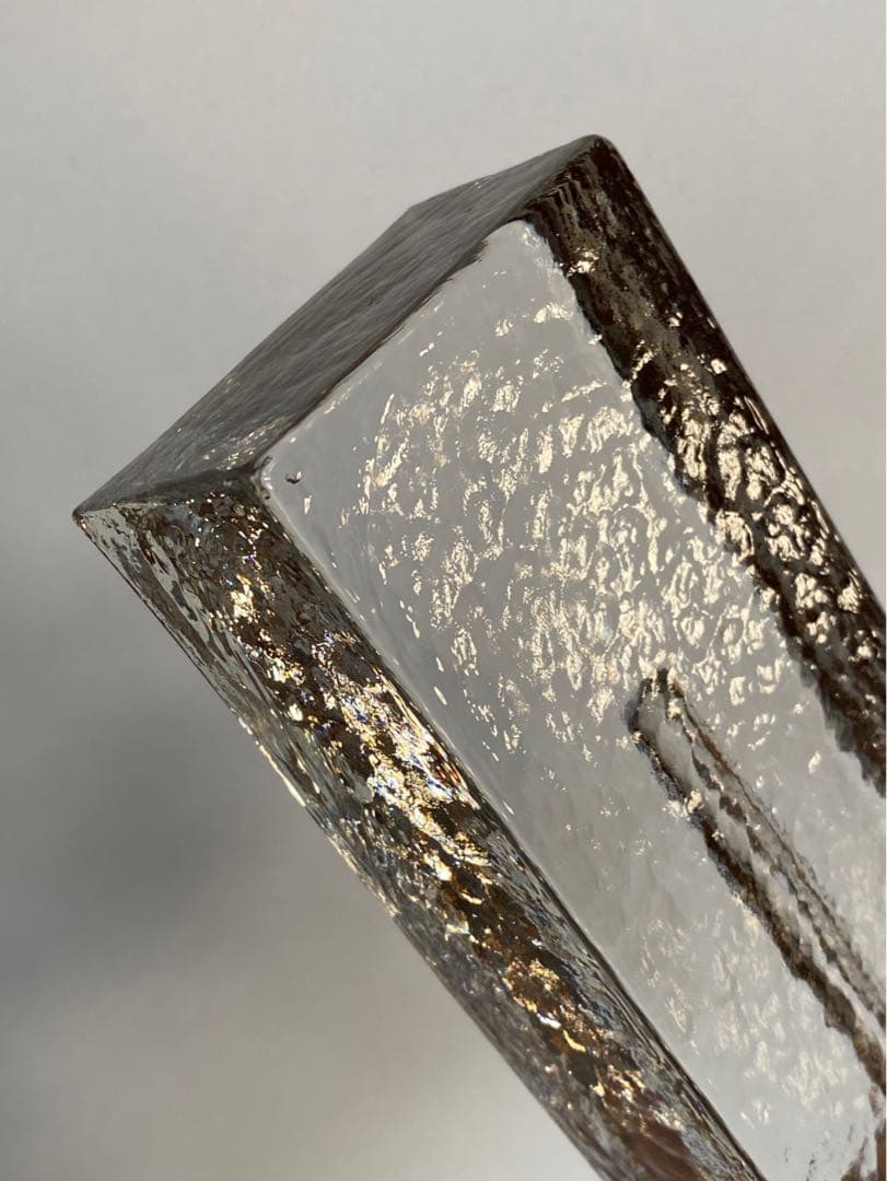 ドイツ アンティーク ビンテージ クリア 大 ❸花瓶 フラワーベース 四角 美品