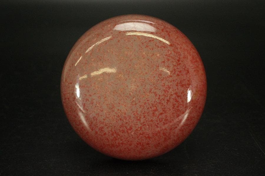 中国美術 釉裏紅 香合(A757)