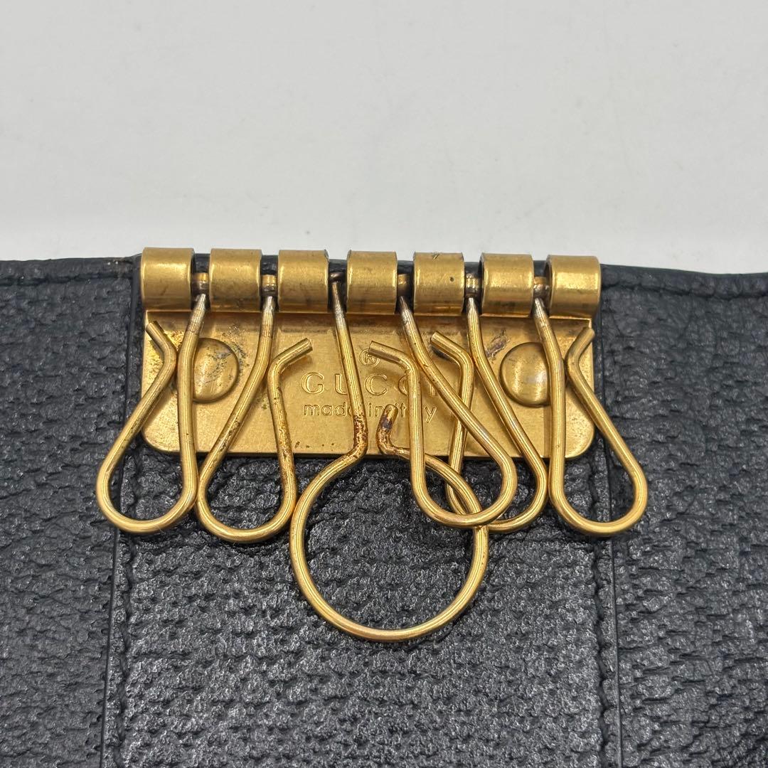 GUCCI グッチ マーモントGG レザー 6連 キーケース 鍵入れ ブラック