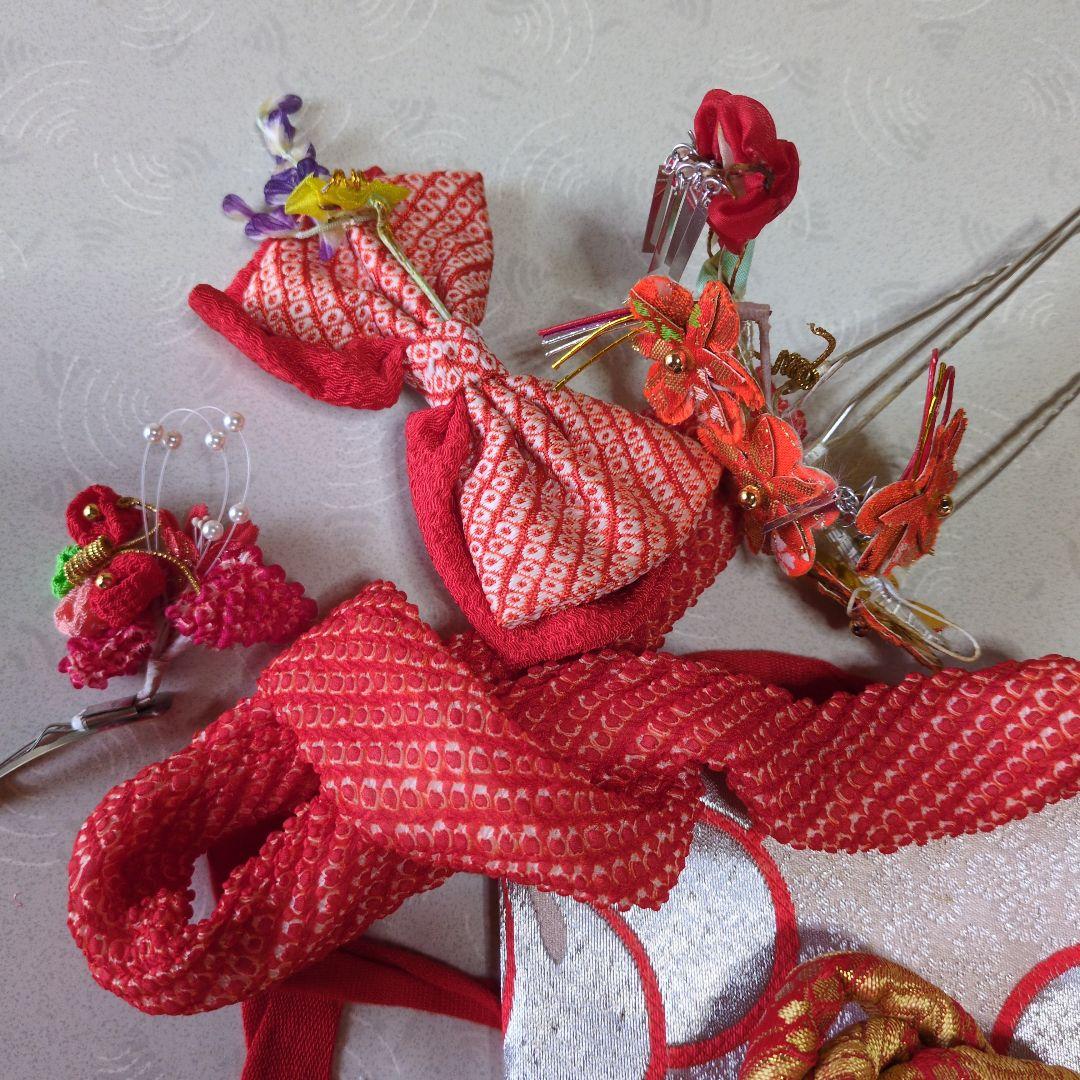 七五三３歳お着物と正絹総絞りの被布と小物セット(長襦袢無し）