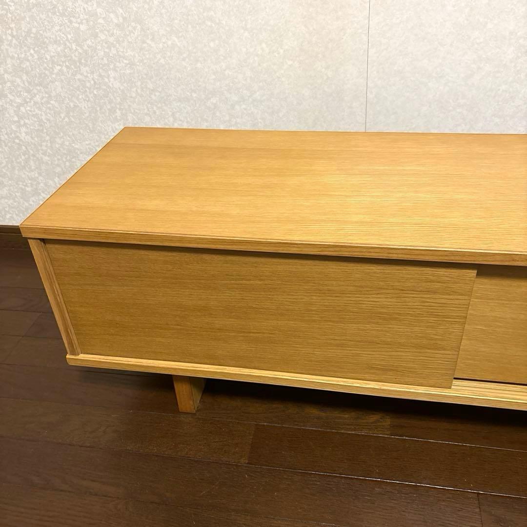 【美品】 無印良品 オーク材 AVラック 薄型 (引戸) テレビボード