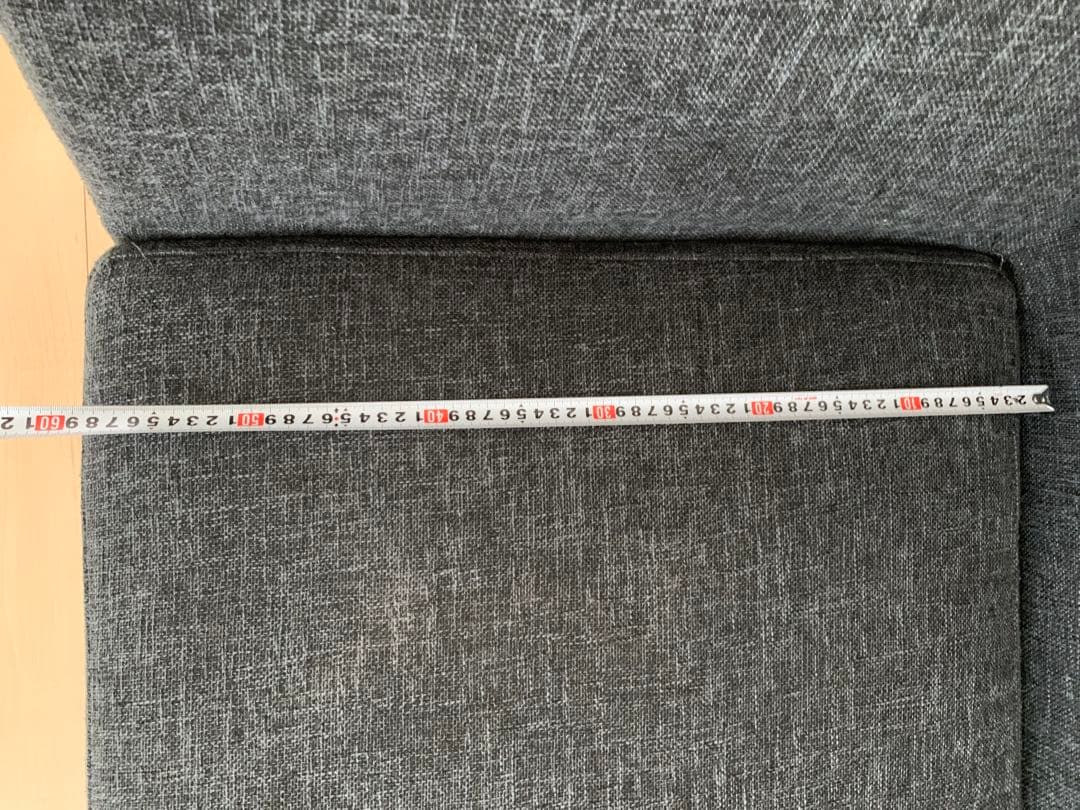 ダークグレー 布製カーブ型ソファ 2人用