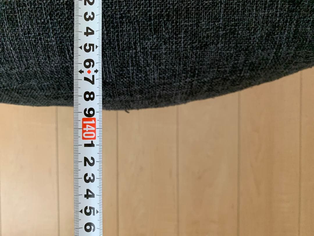 ダークグレー 布製カーブ型ソファ 2人用