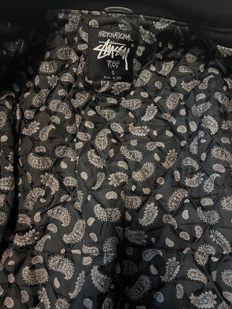 STUSSY x GOLDEN BEAR 12AW 牛革 レザー スタジャン
