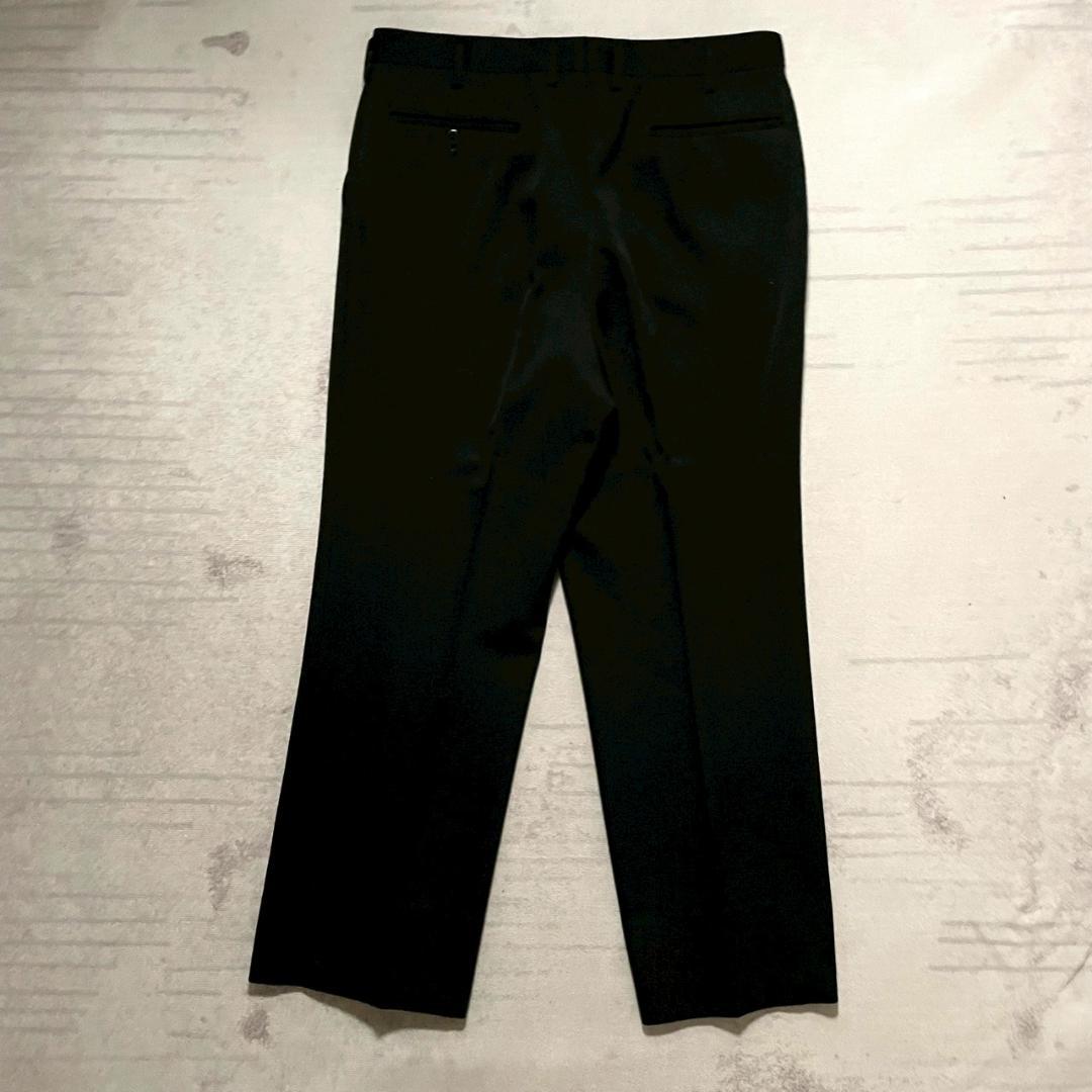 超美品 90's オールブラック ダブルブレスト 漆黒 ウール ツータック