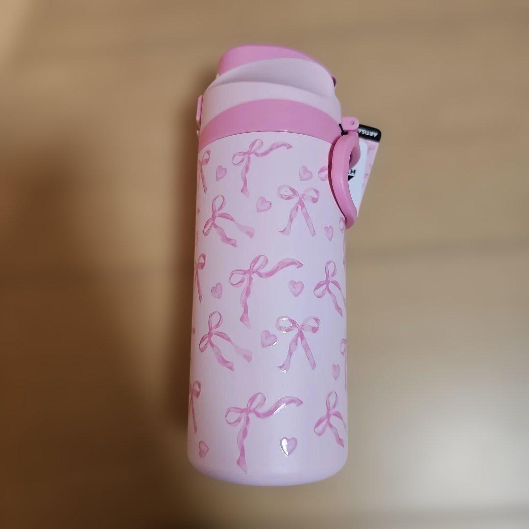 HYDRAPEAK 水筒 ピンク リボンデザイン 591ml