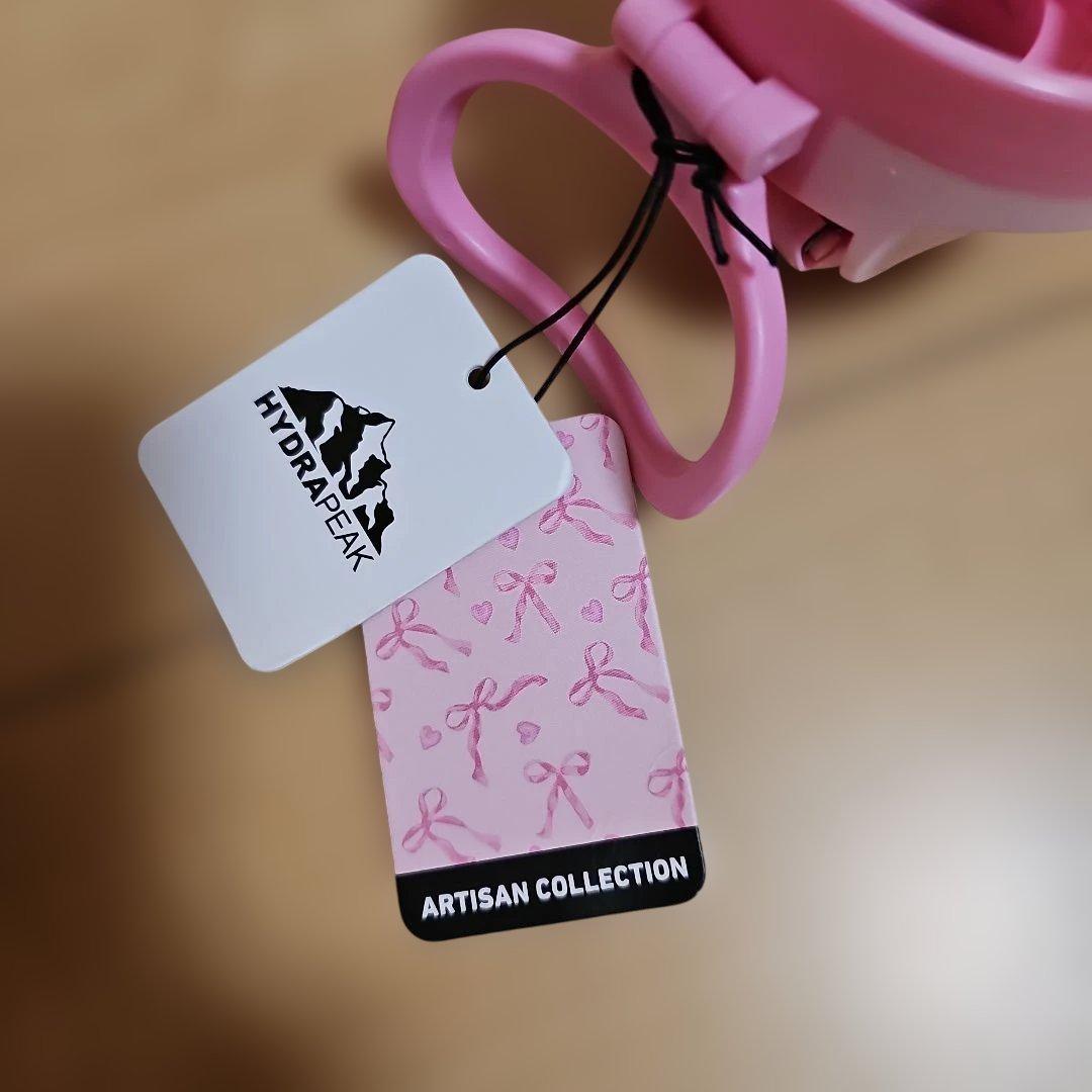 HYDRAPEAK 水筒 ピンク リボンデザイン 591ml