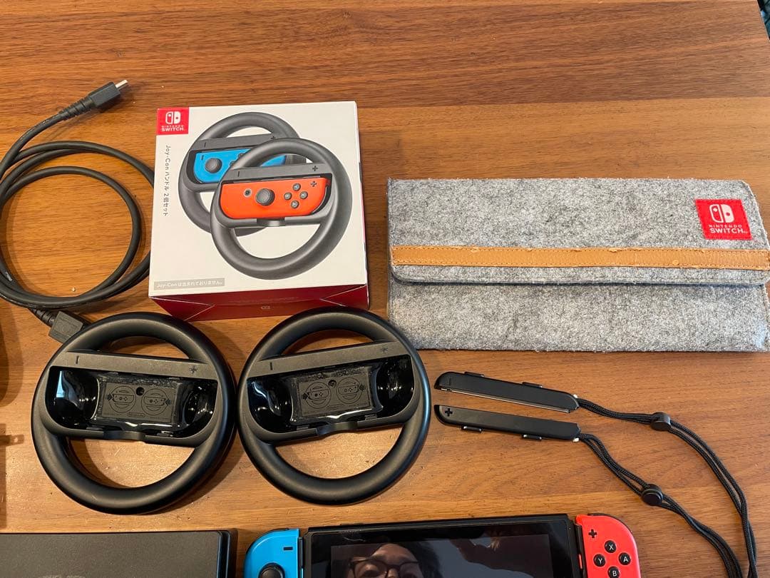 Nintendo Switch 本体 青/オレンジ + ハンドルコントローラー