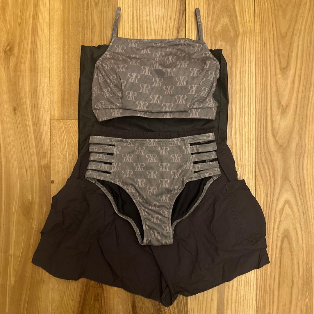 rienda RRロゴバンドゥカップ ビキニ グレー