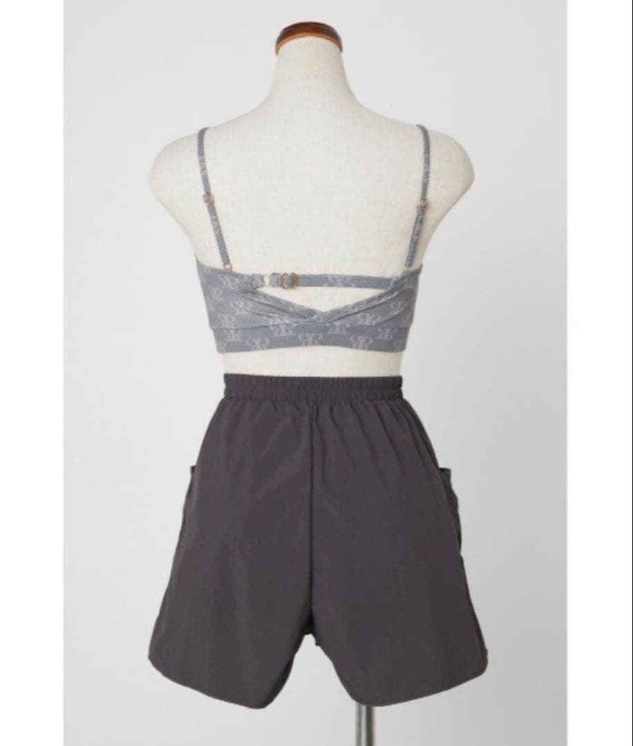 rienda RRロゴバンドゥカップ ビキニ グレー